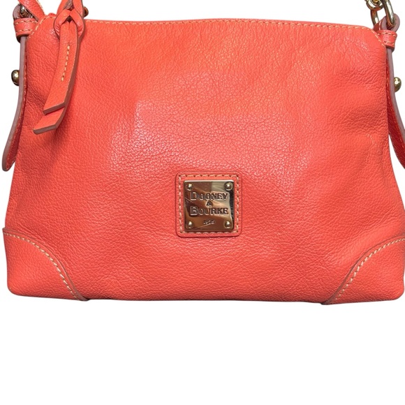 Dooney & Bourke Pebble Grain Small Kiley Hobo Crossbody Bag in Coral | EUC - Picture 3 of 12